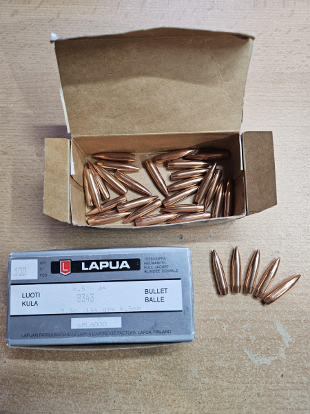 Lapua Geschosse 6,5mm 144gr. FMJBT 130 Stück – Bild 1