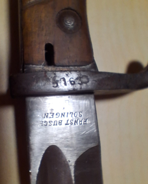 S98/05 n.A. Ernst Busch Solingen W18 1918 mit Scheide - nummerngleich? 5160 - 1.WK – Bild 4