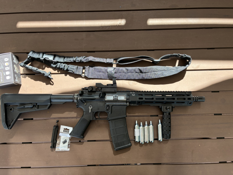 VFC KAC SR16 GBB Short 10,3 (10,5) mit Rare Arms M-Lok Handguard CO2 Magazin Frontgriff Sling RedDot – Bild 2