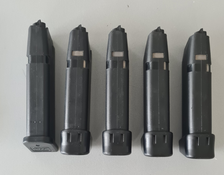 5 Magazine für Glock 19 und 26 mit 4x 2 Schussadapter – Bild 2