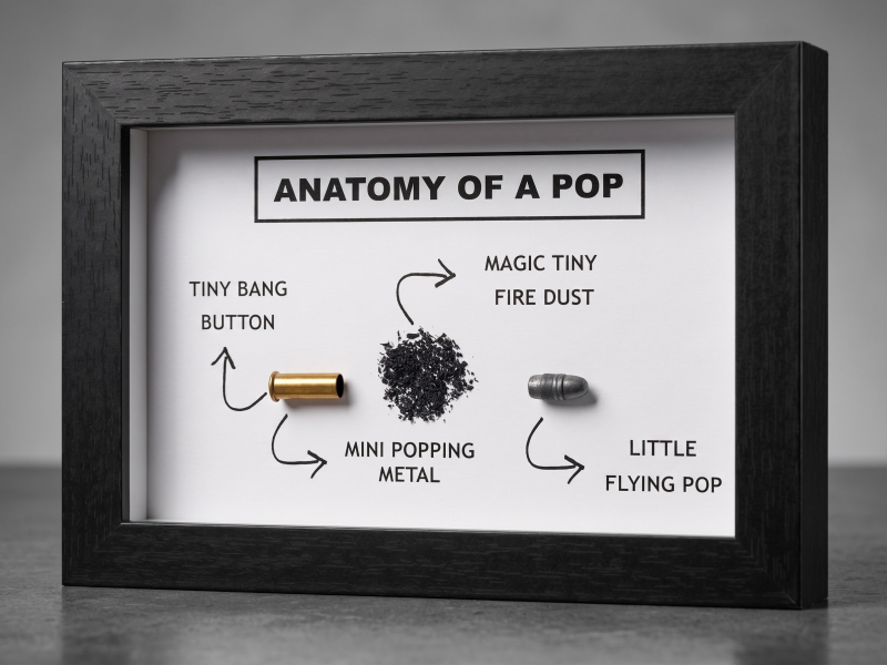 ANATOMY OF A POP .22lr .22lfB kein wk2 kleinkaliber Schaukasten Geschenk MUNITIONSDISPLAY – Bild 1