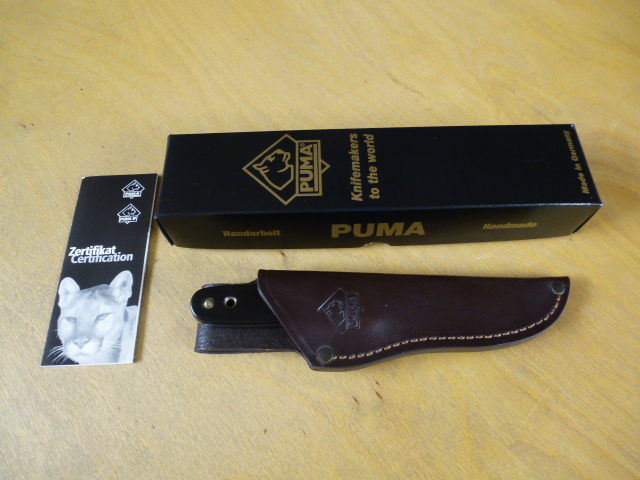 Puma Messer - 2+2 Raubwild - Nr. 11 3403 - schwarze Griffschalen - Lederscheide in OVP - Prototyp – Bild 1