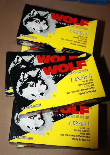 260 St. Patronen Kal. 7,62x54R von Wolf, FMJ – Bild 1