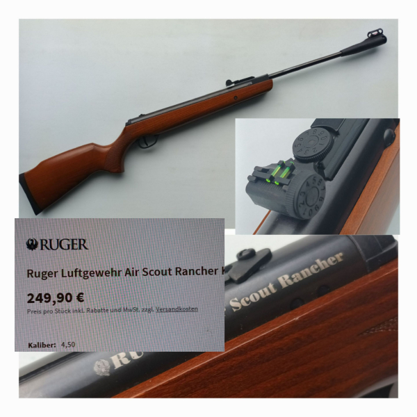 LUFTGEWEHR __ Ruger Air Scout Rancher __ Kal. 4,5 mm (.177) ___ Neu Preis 249,- EUR – Bild 2