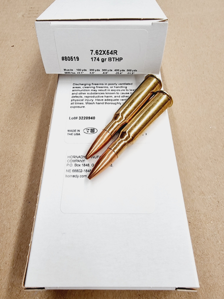 7,62x54R/174 grs. HPBT Hornady 100 stk. No:80519 Angebot !! – Bild 1