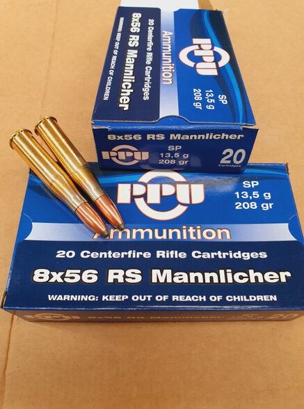 8x56 RS Mannlicher/208 grs. Teilmantel PPU 20 stk. A-561 Angebot!! – Bild 1