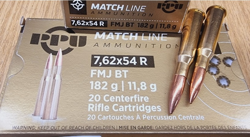 7,62x54R/182grs FMJBT Matchline PPU 20 stk. A-529 # – Bild 1
