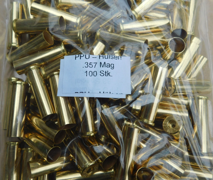 .357 Mag Boxer-Hülsen C-111 PPU 100 Stk. – Bild 1