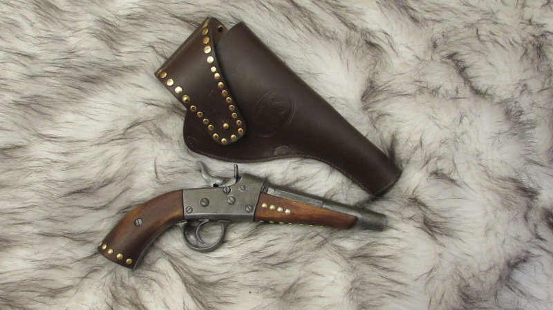 REMINGTON ROLLINGBLOCK PISTOLE REPLICA DEKO MIT HOLSTER MOUNTAIN MEN / INDIANER – Bild 1