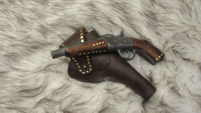 REMINGTON ROLLINGBLOCK PISTOLE REPLICA DEKO MIT HOLSTER MOUNTAIN MEN / INDIANER – Bild 2