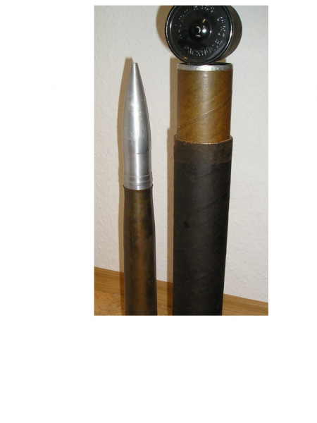 40X365mm Hülse/Geschoss ALU Flugabwehrkanone Bofors DEKO TOP ZUSTAND Flugabwehr – Bild 4