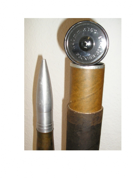 40X365mm Hülse/Geschoss ALU Flugabwehrkanone Bofors DEKO TOP ZUSTAND Flugabwehr – Bild 3
