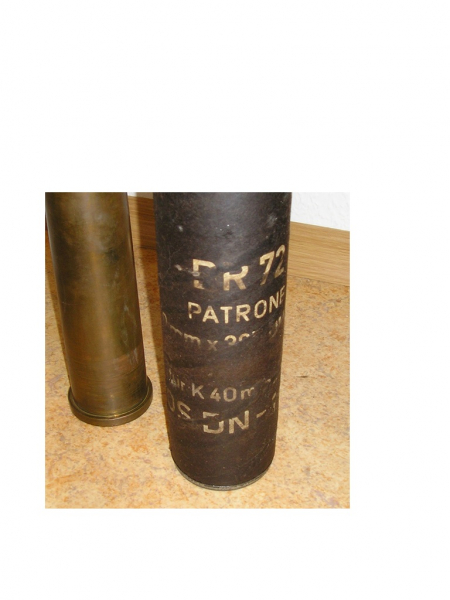 40X365mm Hülse/Geschoss ALU Flugabwehrkanone Bofors DEKO TOP ZUSTAND Flugabwehr – Bild 2