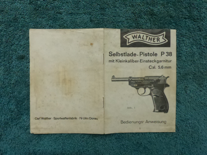 P38 Walther,originale Bedienungsanleitung für KK-Einstecksystem – Bild 1