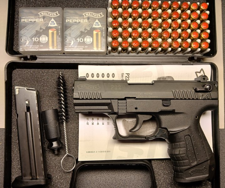 Walther P22 9mm Knall PTB 778 mit 70 Schuss Munition Pfeffer – Bild 2