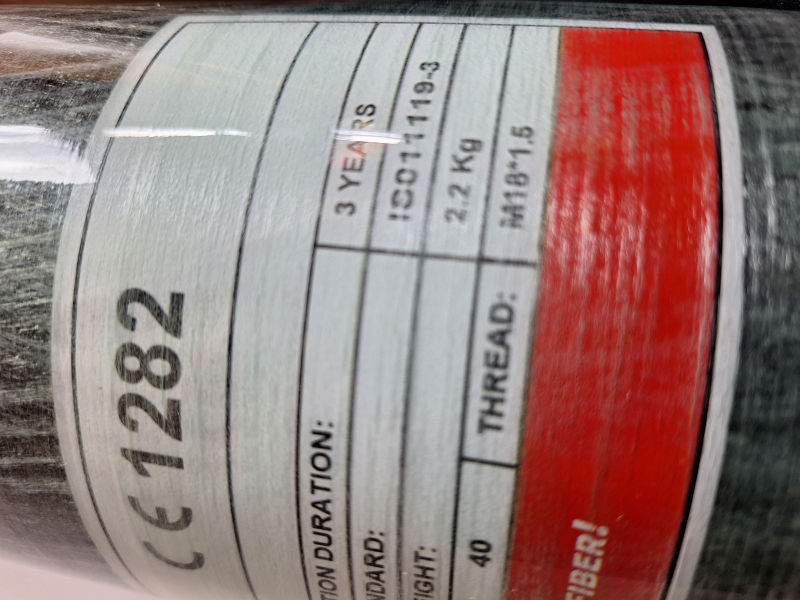 3Liter Carbon Verbundmaterial Taucherflasche – Bild 4