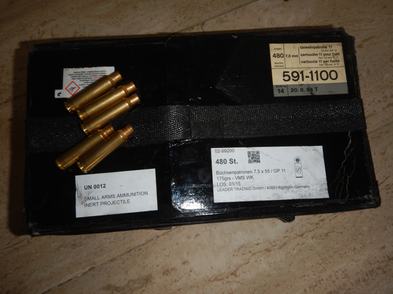 500 Hülsen, schweizer GP 11, Kal. 7,5X55 – Bild 1