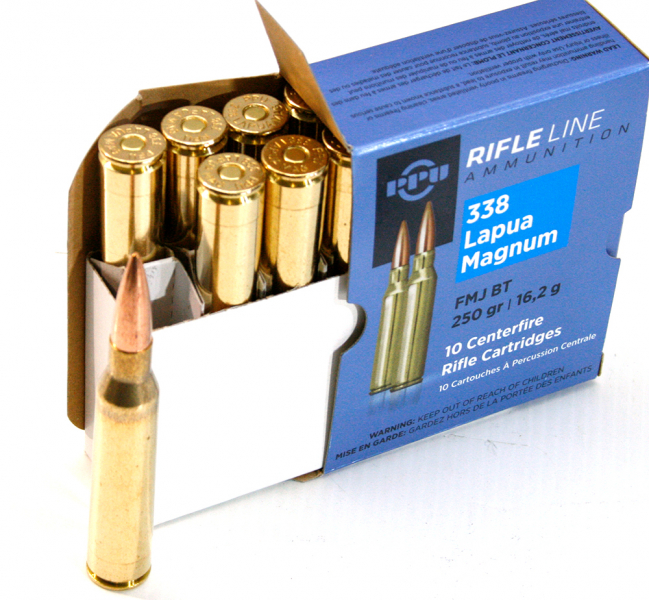 10 Schuss / 10 Patronen PPU .338 LAPUA MAGNUM 250gr 16,2g Vollmantel FMJ BT Munition PrviPartizan ! – Bild 1