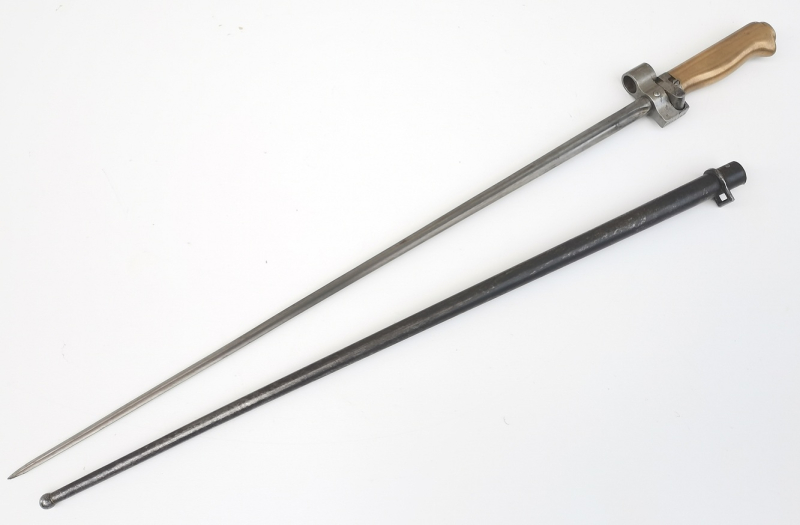 Französisches Lebel Bajonett Mle. 1886-15 Messinggriff, nummerngleich (Lebel, Berthier, Chassepot) – Bild 3