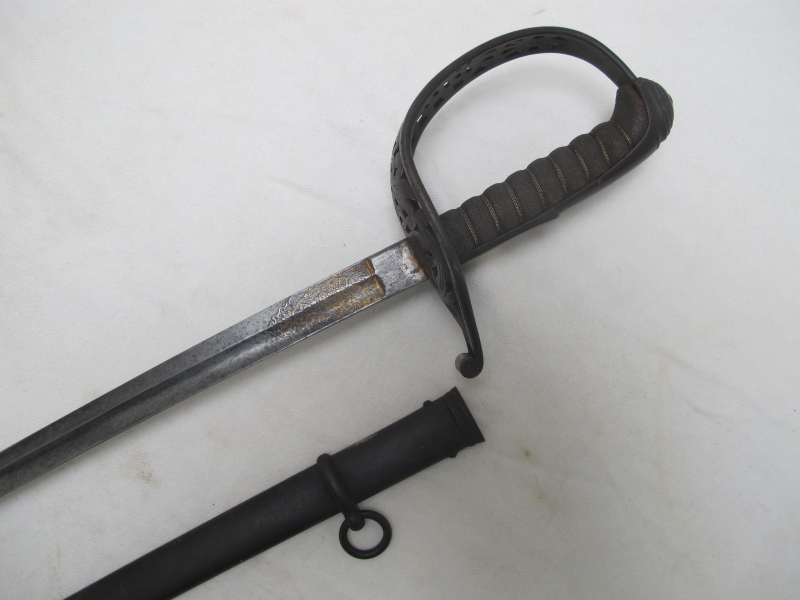 Kavallerie Offiziers Säbel Baden M1859 Kaiserreich Damast – Bild 1