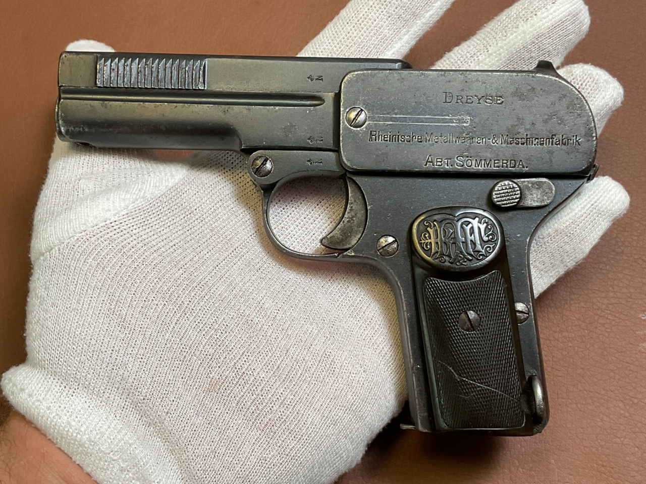 Pistole Dreyse Modell 1907 im Kaliber 7,65 mm Browning – billede 1