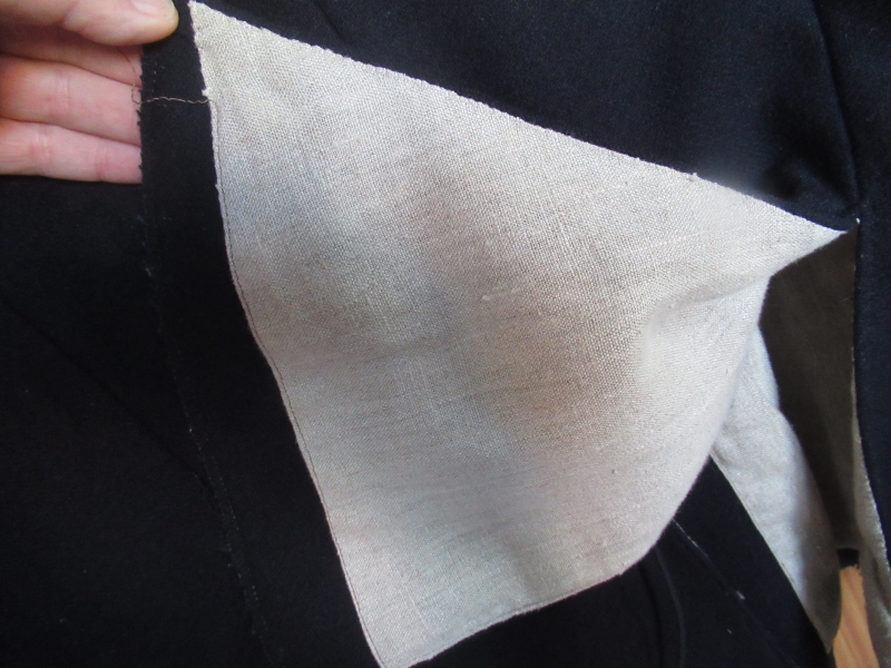 Siedler Waistcoat schwarze Wolle, Glöße L gefüttert 1750 Replikat – Bild 4