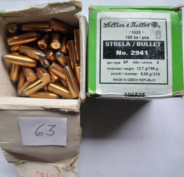 Geschosse Diameter 318/8mm S&B Teilmantel 163 Stück OVP Jagdgeschoß – Bild 1