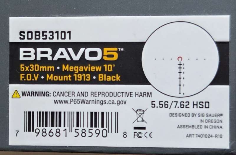 Sig Sauer Bravo 5 Prisma-Visier (5x32) – BDC Reticle (5.56 / 7.62 HSD) – Wie neu! – Bild 2