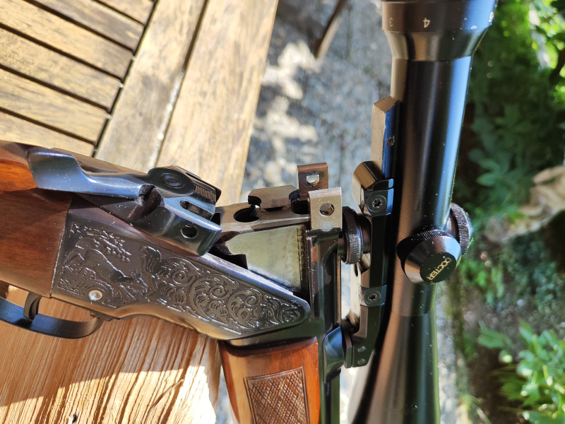 Brno ZH Bockdoppelbüchse 7x65 R / 7x65 R // Blaser Brückenschwenkmontage // Docter 3-12x56 VZF – Bild 3
