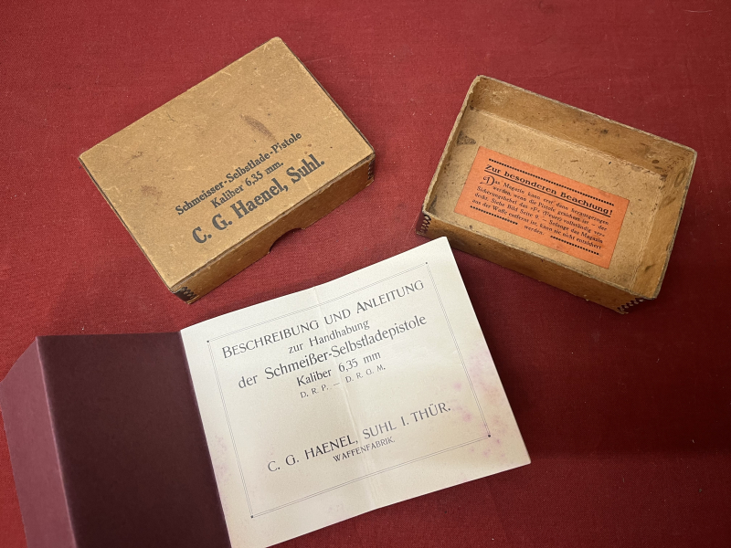 Original Schmeisser Selbstladepistole 6,35 mm – C. G. Haenel Suhl – Box mit Anleitung – Bild 2