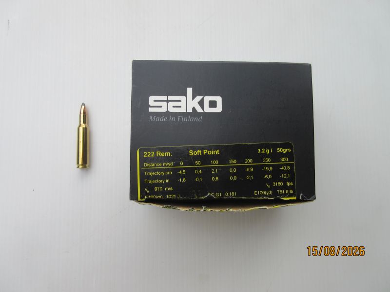 .222 Rem. Patronen Soft Point – Bild 1