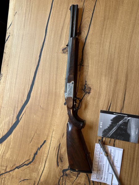 Blaser BBF BS 95 im Kaliber 7x57R/12/76 mit Keppler Einstecklauf 5,6x50R, super Zustand, Luxus Holz – Bild 3
