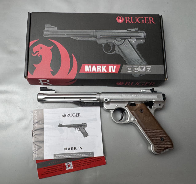 Umarex Ruger Luftpistole Mark IV Kal. 4,5 mm Diabolo .177 stainless Steel inkl. Zubehör! top Zustand – Bild 2