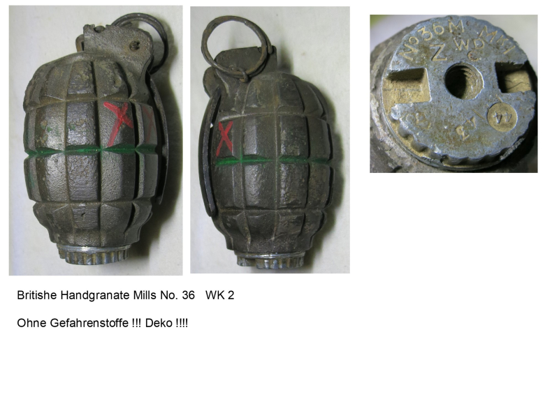 Handgranate Mills No 36,,, WK 2,,,, Deko – Bild 1