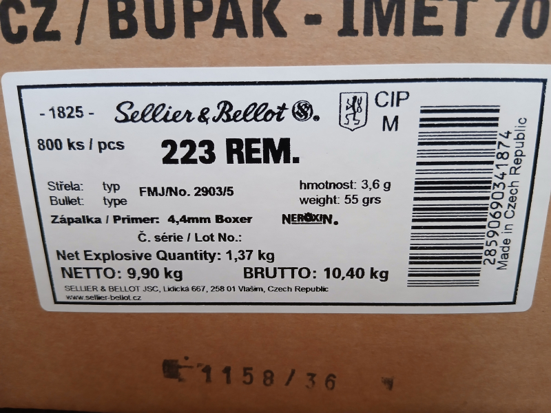 Sellier&Bellot ,223Rem 55grs FMJ / 2903/5 – Bild 1