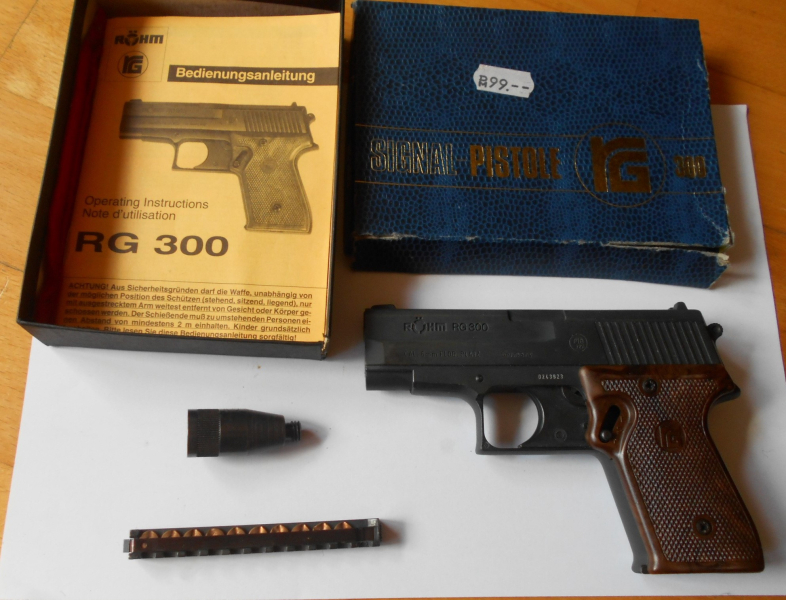 Schreckschuss Pistole Röhm RG 300 Cal. 6mm Platz Flobert Becher OVP Anleitung – Bild 1