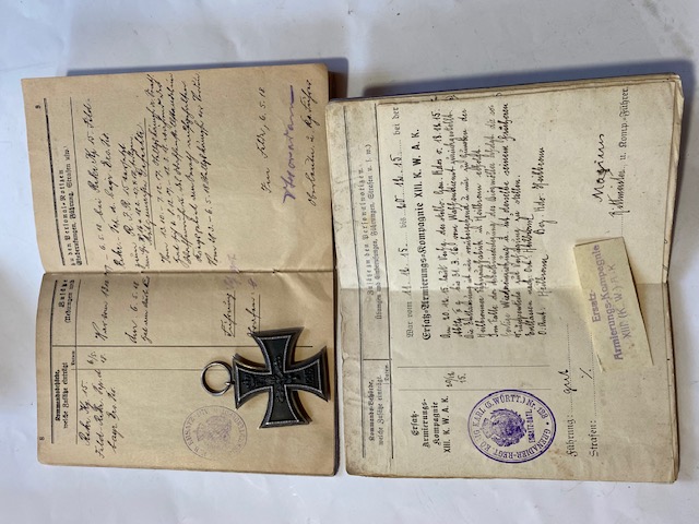 Dt.Reich Bayern Infantrie Artillerie Soldbuch & Wehrpass & Orden EK2 No Bajonett G98  – Bild 3