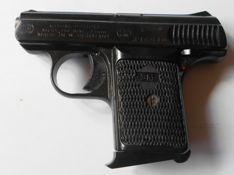 alte Schreckschuss Pistole SM Rhöner Modell 110 Cal. 8mm Platz/Gas OVP Anleitung Sammlerstück – Bild 3