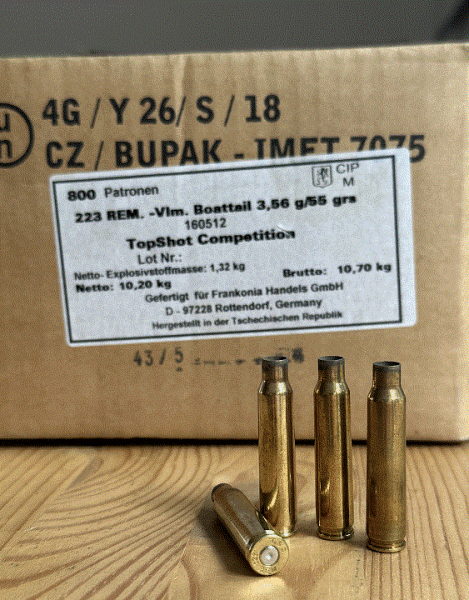 1.600 Hülsen TopShot Competition .223 Rem. aus gleichem Los – Bild 1