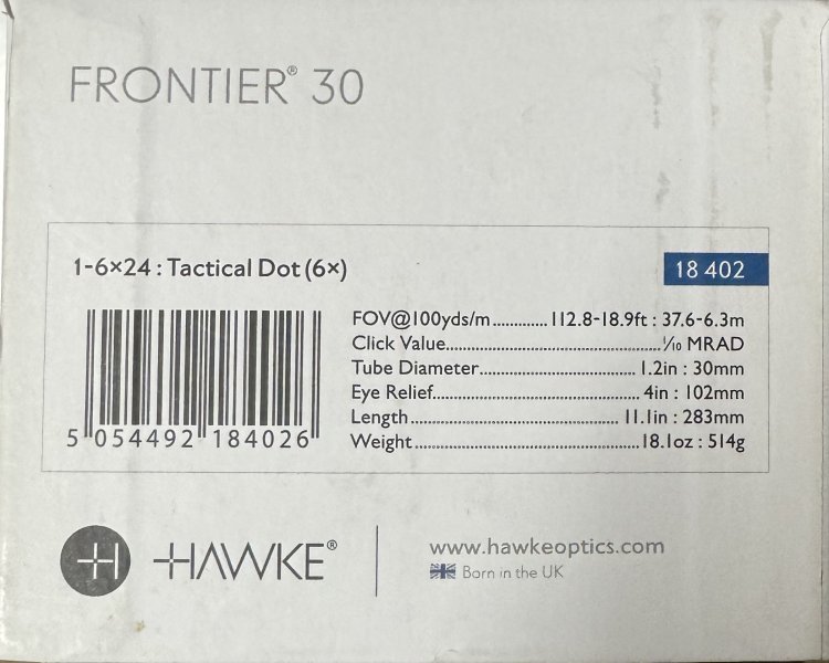 Hawke Frontier 30 1-6x24 LPVO mit UTG Montage – Bild 2