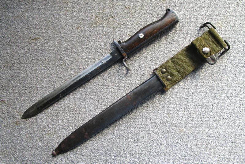 Norwegisches Krag Jörgensen Bajonett Seitengewehr M.1894 Wehrmacht OE WG mit Koppelschuh – Bild 1