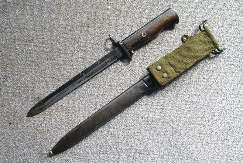 Norwegisches Krag Jörgensen Bajonett Seitengewehr M.1894 Wehrmacht OE WG mit Koppelschuh – Bild 2