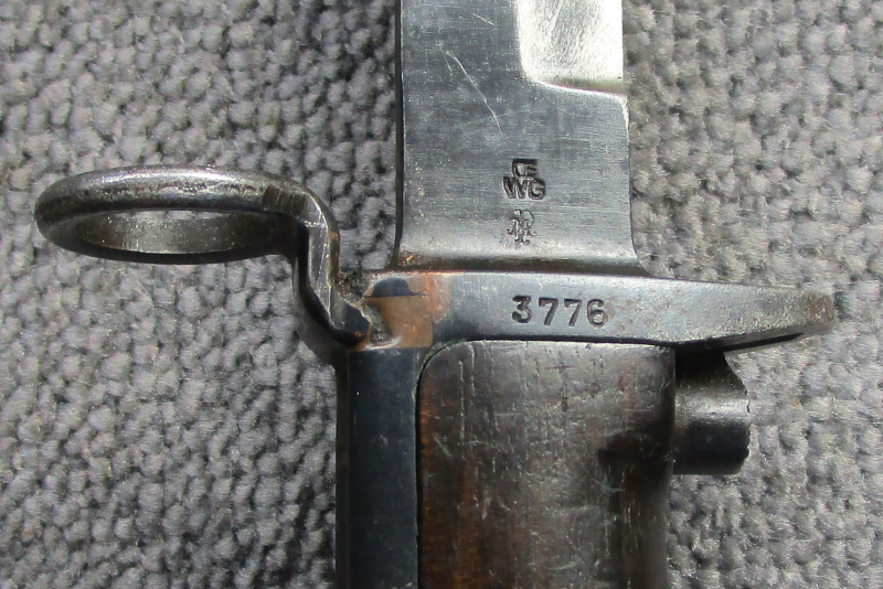 Norwegisches Krag Jörgensen Bajonett Seitengewehr M.1894 Wehrmacht OE WG mit Koppelschuh – Bild 3