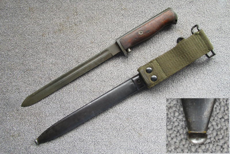 Norwegisches Krag Jörgensen Bajonett Seitengewehr M.1894 Wehrmacht Kongsberg mit Hohlkehle selten ph – Bild 2
