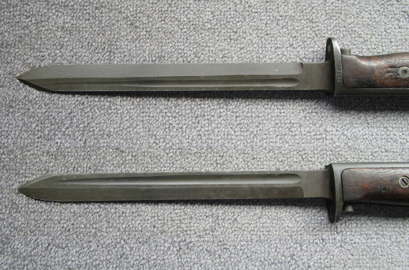 Norwegisches Krag Jörgensen Bajonett Seitengewehr M.1894 Wehrmacht Kongsberg mit Hohlkehle selten ph – Bild 3