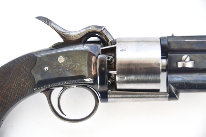 Perkussionsrevolver John Blisset Patent, London, Kaliber .44, überarbeitet, neu brüniert, Sammlerw. – Bild 5