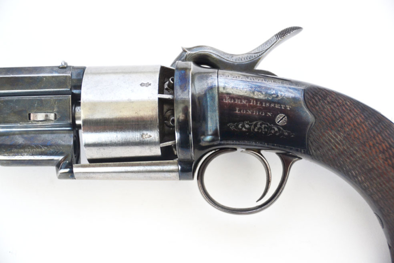 Perkussionsrevolver John Blisset Patent, London, Kaliber .44, überarbeitet, neu brüniert, Sammlerw. – Bild 4