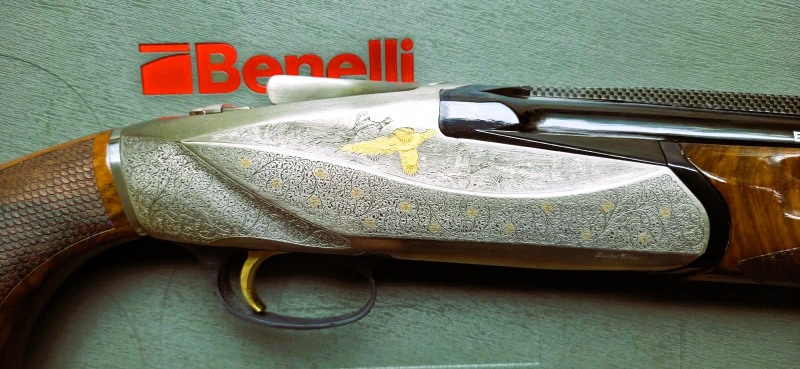 Gebrauchte Benelli 828U Bockdoppelflinte, Limeted Edition Kal.12/76 im Koffer,Schaft Einstellbar – Bild 4