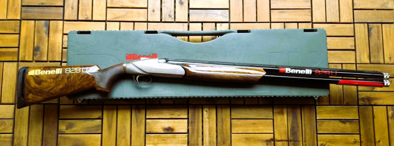 Gebrauchte Benelli 828U Bockdoppelflinte, Limeted Edition Kal.12/76 im Koffer,Schaft Einstellbar – Bild 1