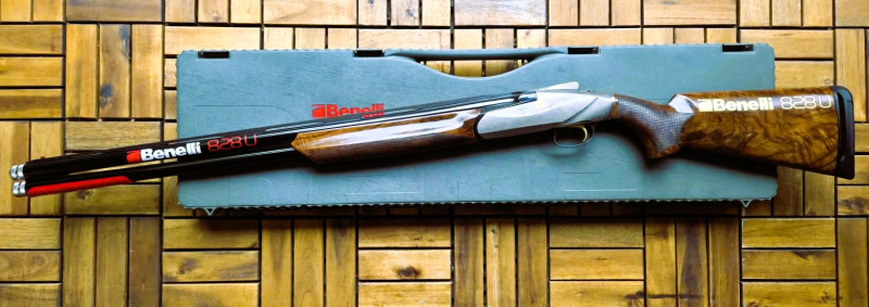 Gebrauchte Benelli 828U Bockdoppelflinte, Limeted Edition Kal.12/76 im Koffer,Schaft Einstellbar – Bild 2